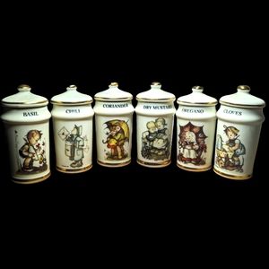 Rare MJHummel Spice Jars Vintage Set of 6 Made in Japan